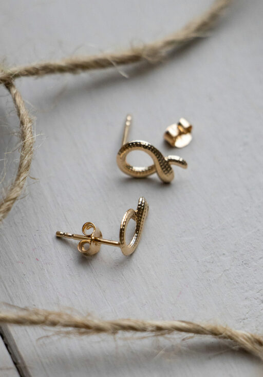 Gold plated snake studs 3
