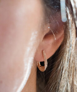 Braided hoop earrings in gold plate 4