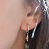 Gold-plated feather mini hoop earrings 11