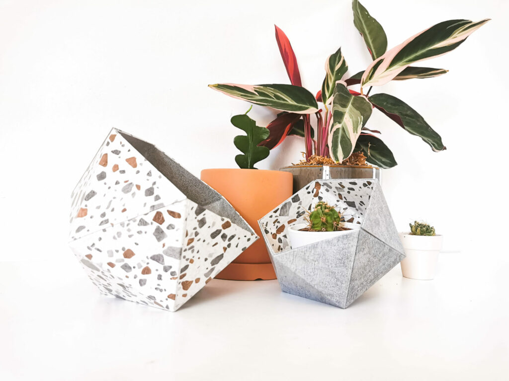 Origami boxes Leewalia - Terrazzo and gray concrete 5