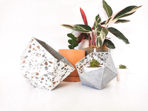 Boites Origami Leewalia - Terrazzo et béton gris 1