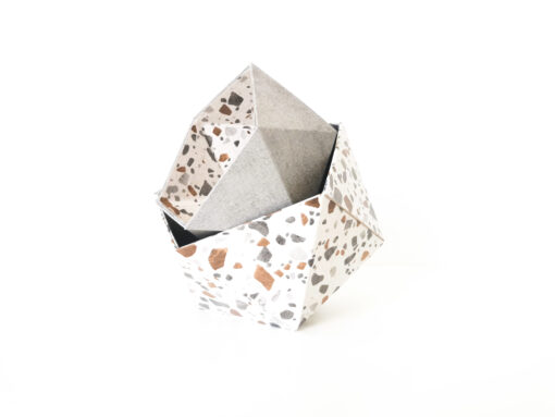 Boites Origami Leewalia - Terrazzo et béton gris 4