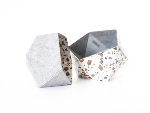Boites Origami Leewalia - Terrazzo et béton gris 3