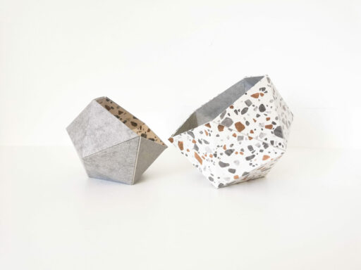 Boites Origami Leewalia - Terrazzo et béton gris 2