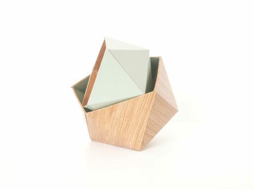 Boites Origami Leewalia - Chêne Scandinave et vert amande 3