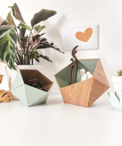 Boites Origami Leewalia - Chêne Scandinave et vert amande 5