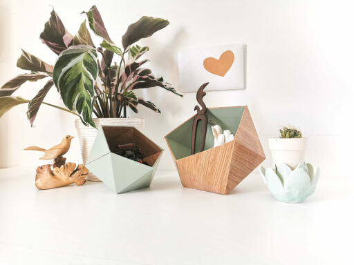Leewalia Origami Boxes - Scandinavian Oak and Almond Green 2
