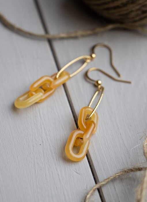 Yellow and gold Molly earrings 1