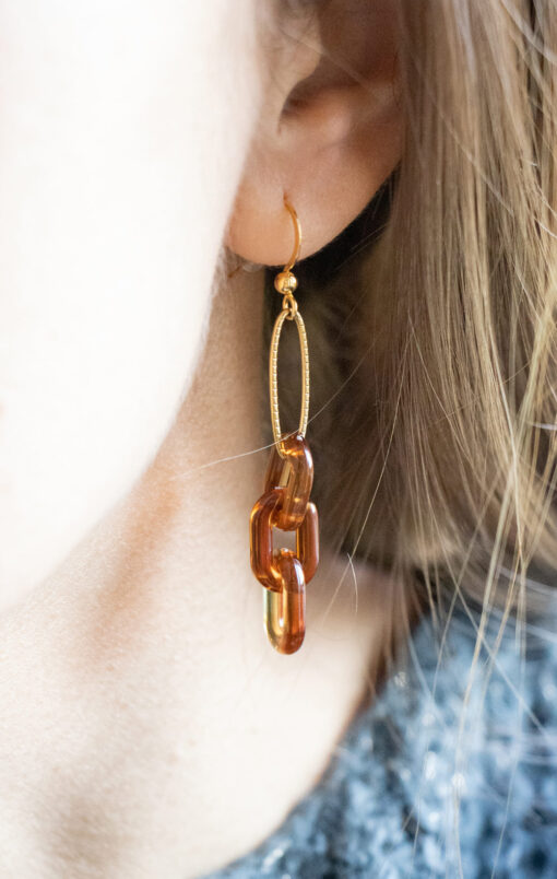 Brown and gold Molly earrings 2