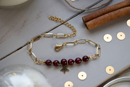 Burgundy and gold Dana bracelet 2