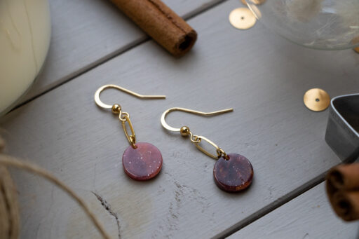 Burgundy and gold Fara earrings 1