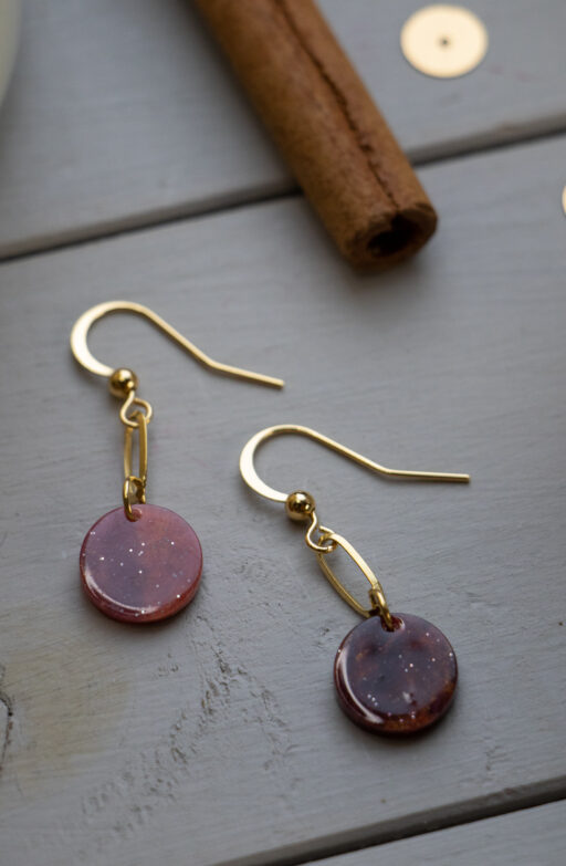Burgundy and gold Fara earrings 2