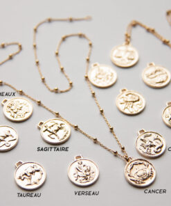 Short gold-plated astro necklace 13
