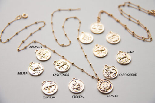 Short gold-plated astro necklace 5