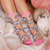 Transparent socks Coucou Suzette - White cats 9