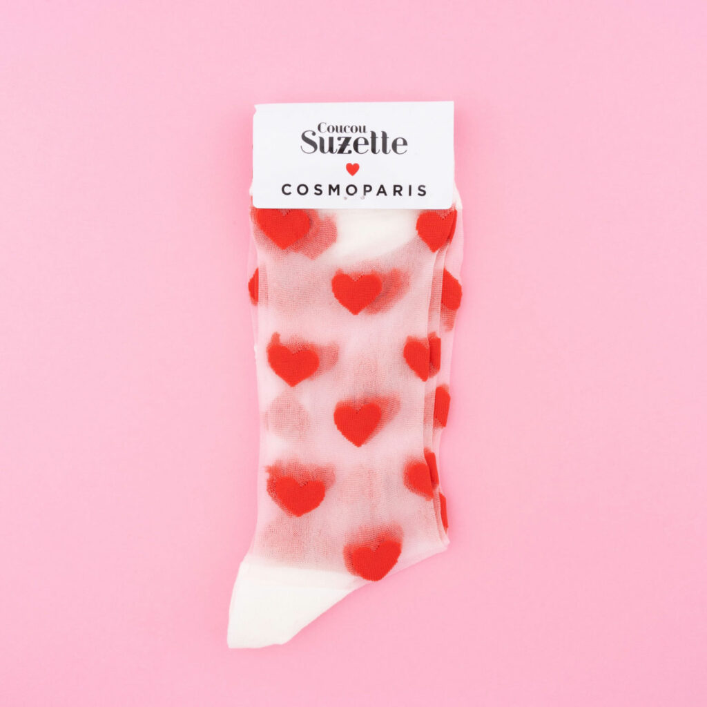 Coucou Suzette transparent socks - Hearts 2
