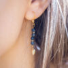 Boucles d'oreilles imparfaites bleues et dorées 3