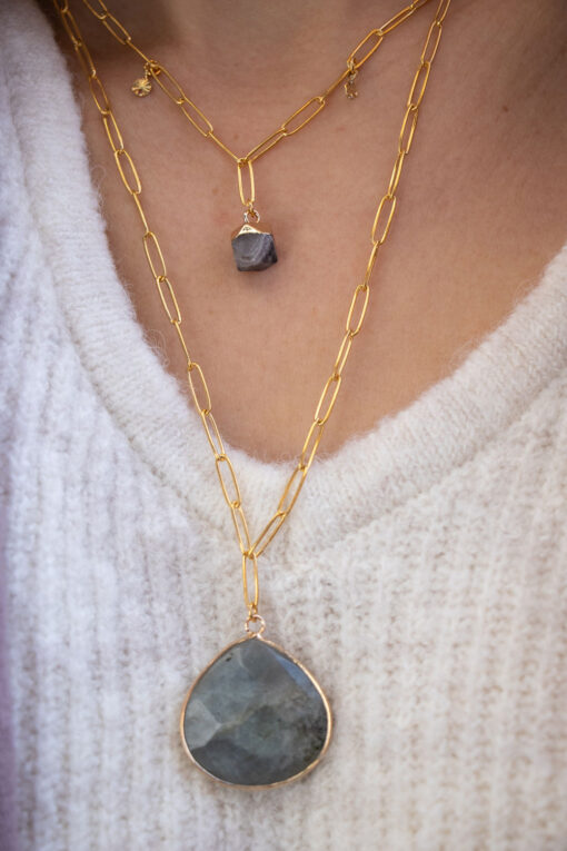 Gray and gold Sita necklace 7
