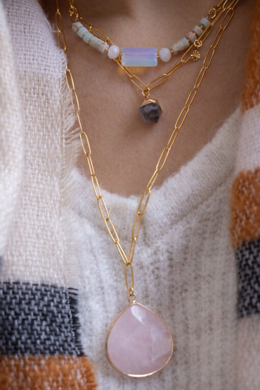 Gray and gold Sita necklace 8