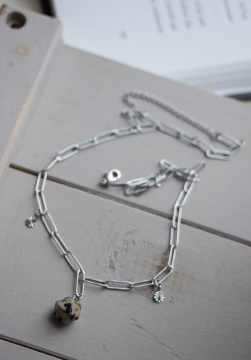 Taupe and silver Sita necklace 1