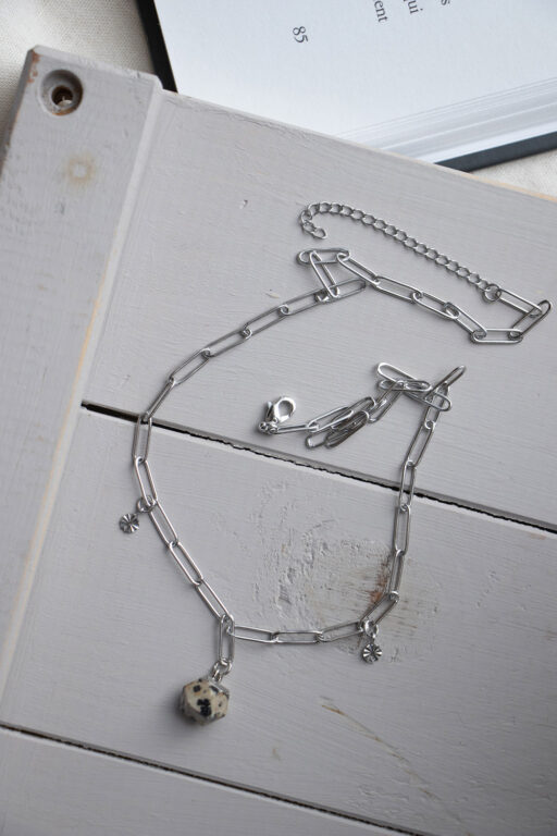 Taupe and silver Sita necklace 2