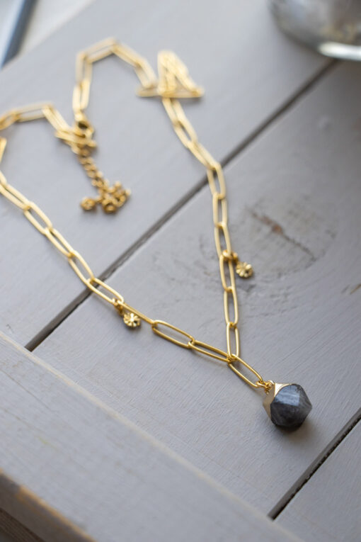 Gray and gold Sita necklace 3