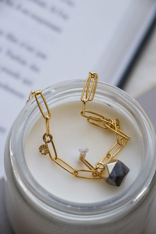 Gray and gold Sita necklace 1