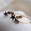 Golden pearl and star hoops 4