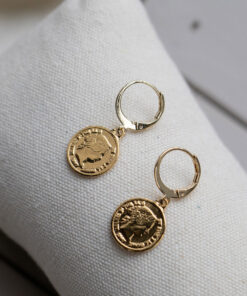 Golden coin earrings 3
