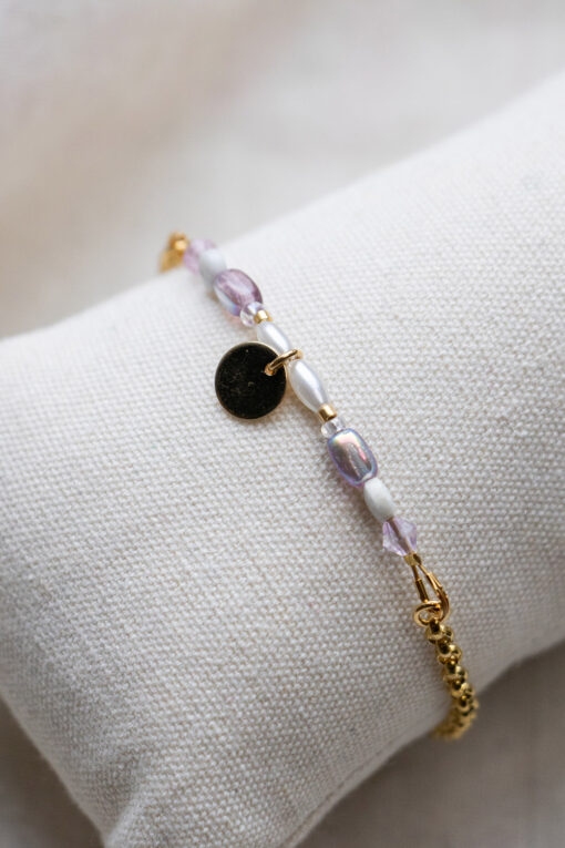 Lilac and gold bracelet 2