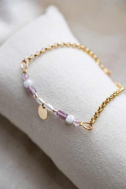 Lilac and gold bracelet 1