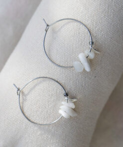 Small silver feather hoops 4