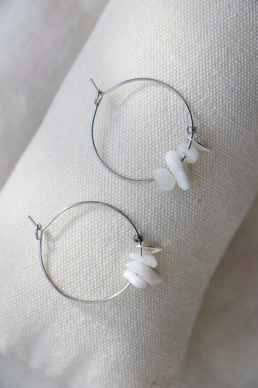Small silver feather hoops 2