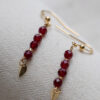 Imperfect burgundy and gold earrings 7