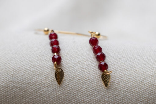 Imperfect burgundy and gold earrings 2