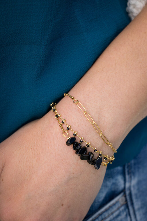 Black and gold Yuna bracelet 3