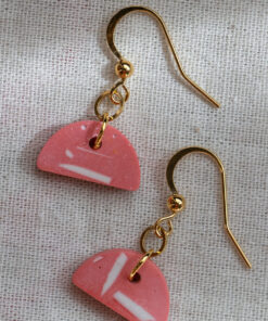 Unique half-circle earrings - Pink 6