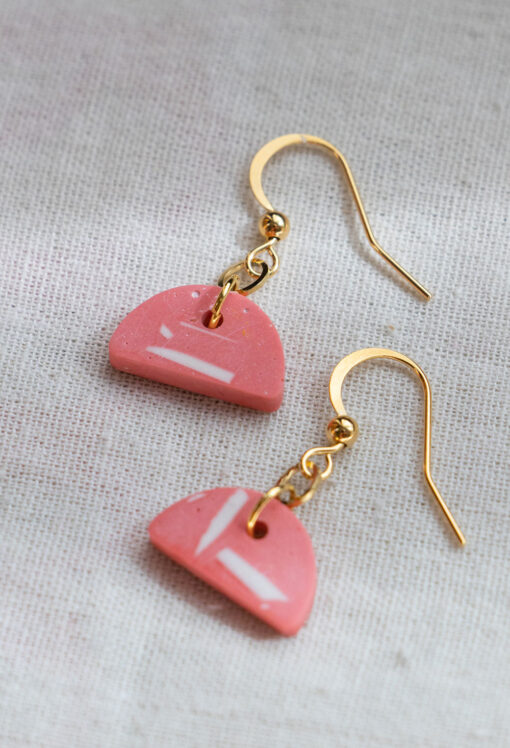 Unique half-circle earrings - Pink 2