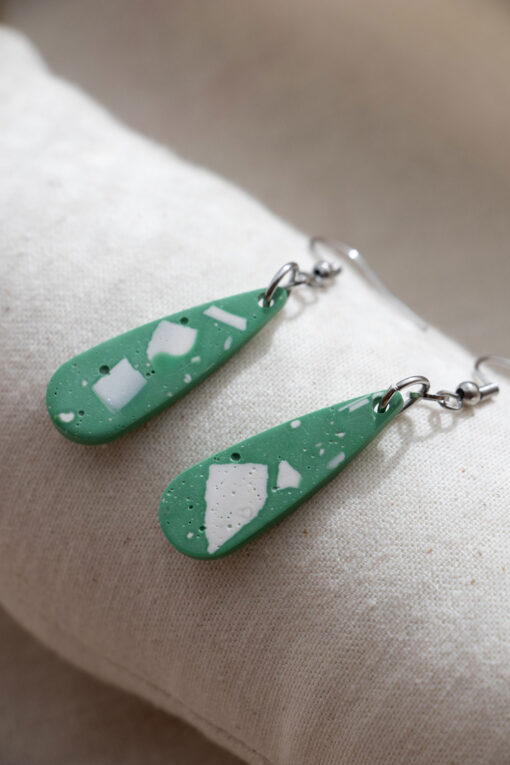 Unique drop earrings - Turquoise green 2