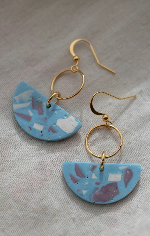 Unique earrings - Blue and purple 4