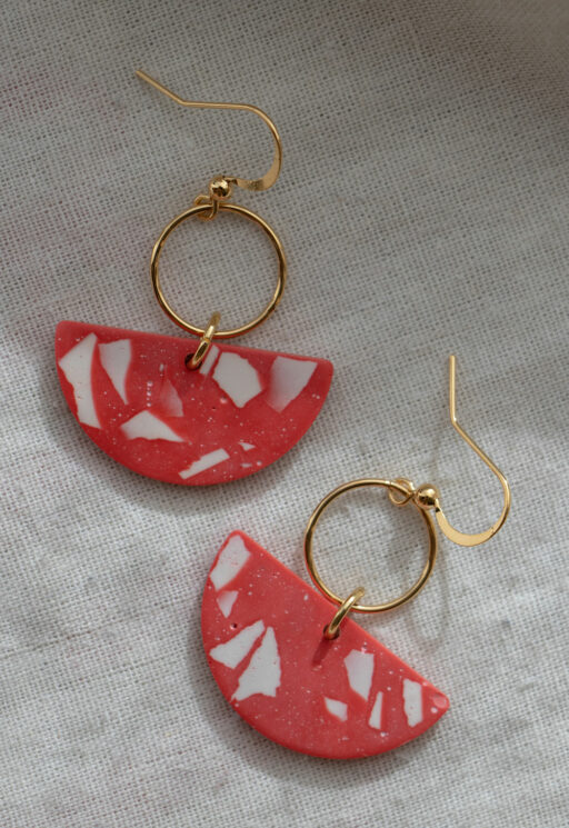 Unique earrings - Light red 3