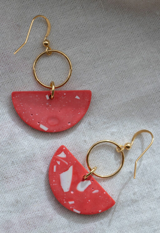 Unique earrings - Light red 2