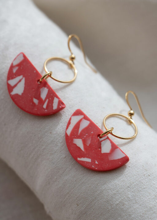 Unique earrings - Light red 1