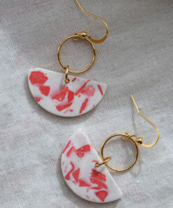 Unique earrings - White and red 6