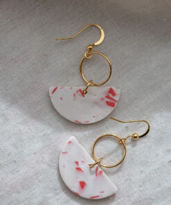 Unique earrings - White and red 5