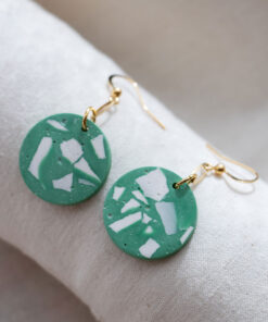 Unique round earrings - Turquoise green 5