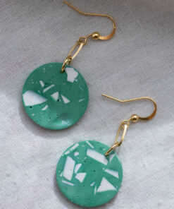 Unique round earrings - Turquoise green 6
