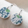 Unique round earrings - blue and green 8