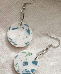 Unique round earrings - blue and green 6