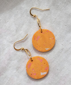 Unique round earrings - Orange 6